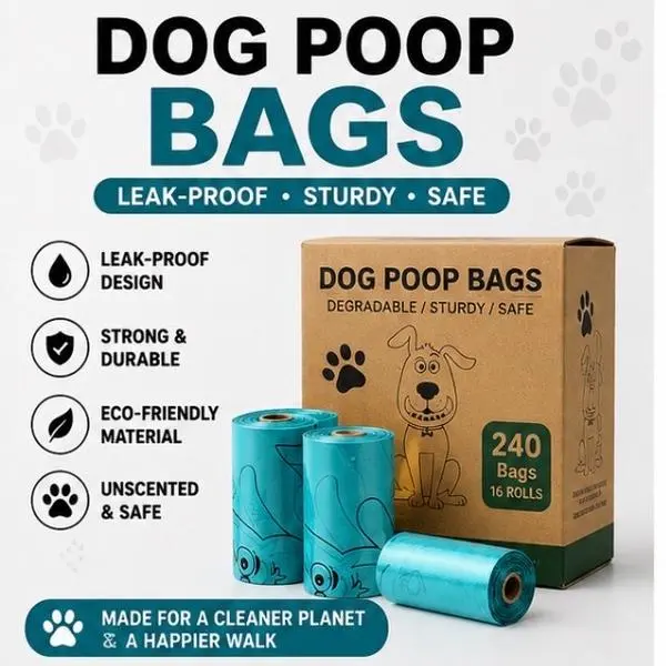 16 rolls Biodegradable PET Garbage Bag Stool Bag Thickened 240 bags