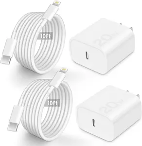 AISNI Fast Charger Block Compatible with iPhone 14 13 Fast Charging with 10 Foot Fast Charging Cable,MFi-Certified, 20W PD USB C i-Phone Charger 10 ft for iP14 Plus/14/13/12/11 Pro Max (2Pack White)