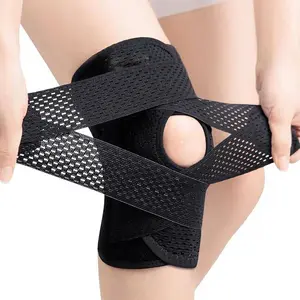 1PAIR Adjustable Knee Brace with Side Stabilizers, Medium Stretch Fabric, Pull-On Closure, Uncharged - Professional Support for Meniscal Tear Support.