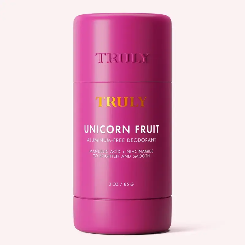 Aluminum-Free Unicorn Fruit Deodorant with Papaya Enzymes & Mango Butter - Curbs Odor Bacteria, Gently Exfoliates, Brightens Armpit Tone, Sweet Cotton Candy Aroma