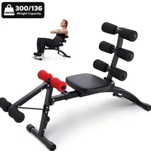 Multi-Functional Adjustable Ab Machine - Home Gym Abdominal Training Equipment, Sit-Up Trainer, Full-Body Exercise Bench Chair