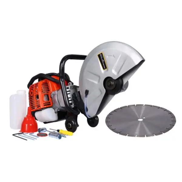 14" 52cc 2-Stroke Gas-Powered Concrete Cutter Saw - EPA-Approved 2000w Compact & Efficient Power Cutter with Handles, Water Line, Included Blade for Renovation, Asphalt/Stone Cutting, 14 Inches