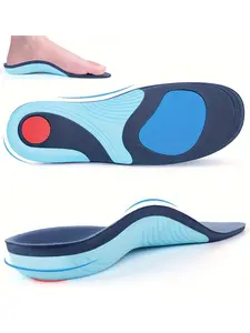 Pain Relief Orthotic Insoles, High Arch Support for Plantar Fasciitis, Unisex Flat Foot Correction, Work Boots Cushions
