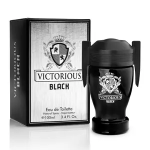 Urban Collection Victorious Black for Men Eau De Parfum 100ml Bold Marine Woody Fragrance with Grapefruit Jasmine & Ambergris in Elegant Paper Box