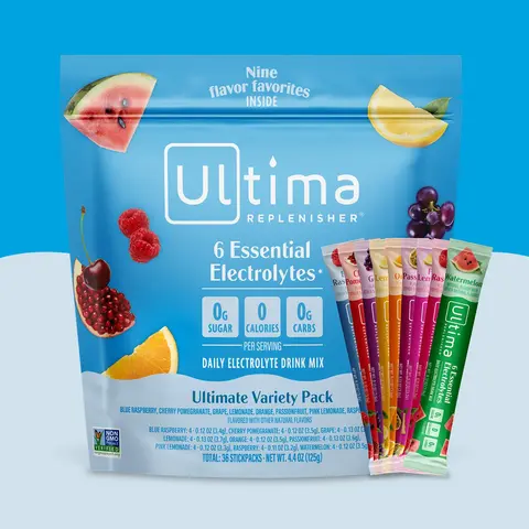 Ultima Replenisher Ultimate Variety Daily Electrolyte Drink Mix – 36 Sugar-Free Hydration Packets with 6 Key Electrolytes, Vitamin C & Zinc – Vegan, Keto & Non-GMO