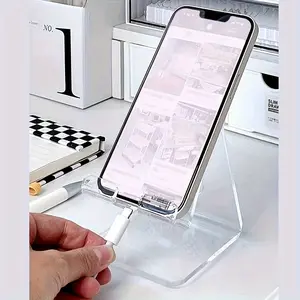 Acrylic Clear Phone Holder, Solid Color Desktop Thickened Phone Stand, Universal Creative Phone Holder for Home Office, Cell Phone Stand, Universal Smartphone Holder