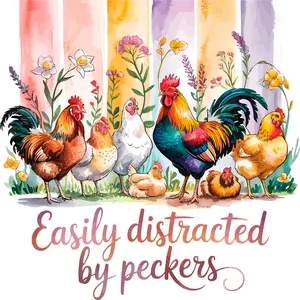 DTF Transfer – DW Chickens Distraction Multi Sizes