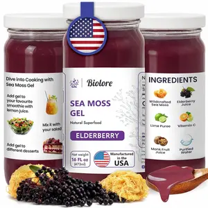 Biolore Elderberry Sea Moss Gel – Wildcrafted Irish Sea Moss Superfood with Essential Nutrients for Immune Support – 16oz, Made in USA