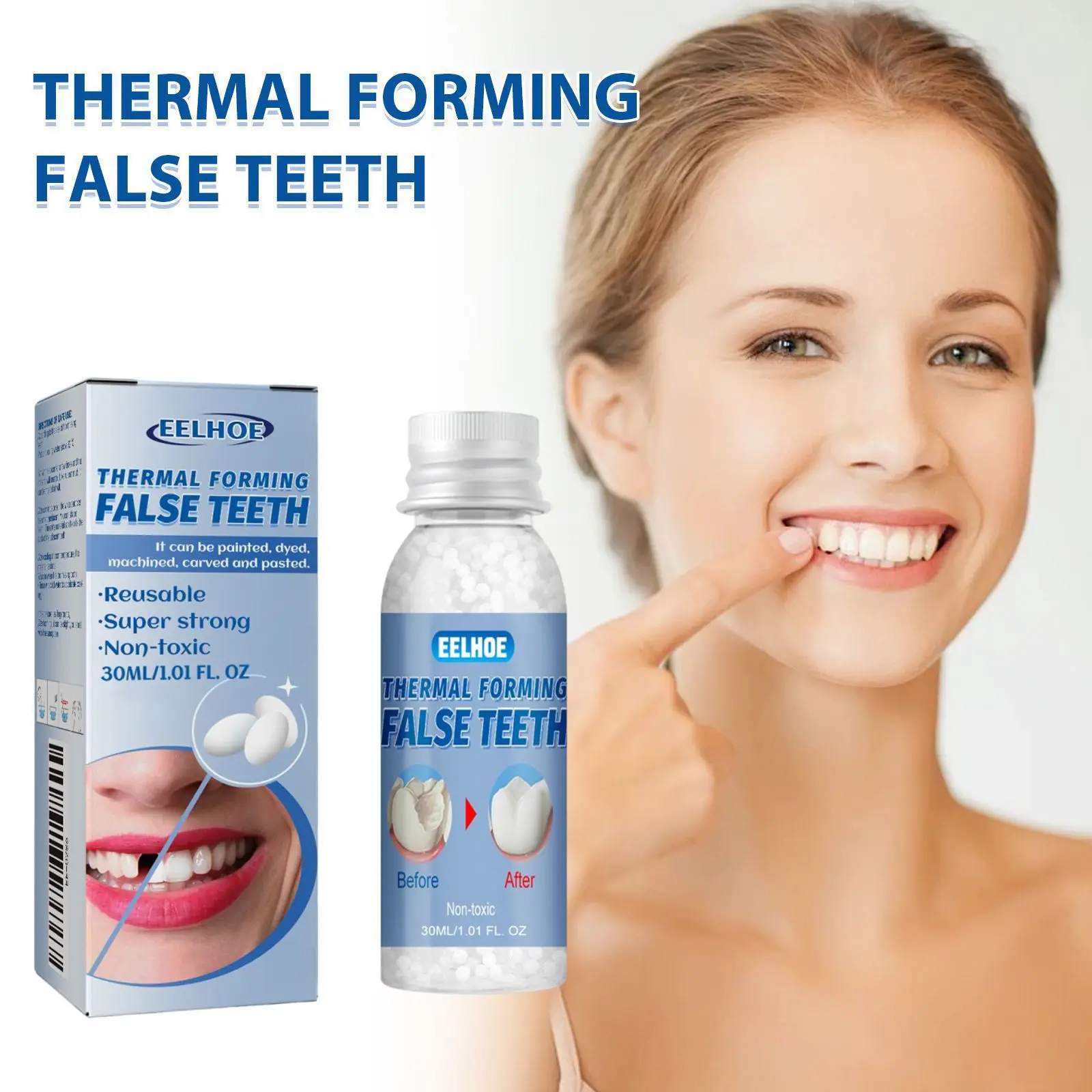 Dental Repair Adhesive (30ml) - Professional dental adjustment and fixation material, also used as a special effects makeup tooth modeling tool for fracture repair.