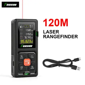 Feidside Laser Measuring Instrument, Laser Measuring Tool, 120m Range, LCD Display, Level Bubble Levels, Hanging Rope, Pythagorean Mode for Distance Area Volume, Laser Range Finder