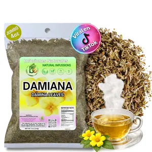 Damiana Leaf Tea 4 oz (113g) - 100% Natural Dried Damiana Leaves (Turnera diffusa) - Authentic Traditional Loose Leaf Tea from Mexico - Caffeine-Free, Non-GMO, Vegan - Premium Herbal Infusion by BEXPERTSUSA