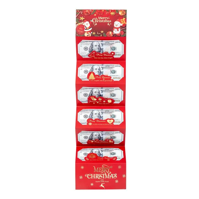 4Pcs Christmas Cash Gift Envelopes - Foldable Money Clip with Cartoon Greeting Card, Fantasy Theme, Creative Cash Storage Wallet, Unique Multifunctional Box for Housewarming, Anniversary Recipients