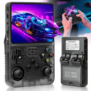 R36S Retro Gaming Console with 3.5-in IPS HD Screen, Handheld Game Console Built-in 20000+ Classic Game, Video Game Console with 64GB Memory, Retro Game Consoles Ultra-Long Standby Time (Black)