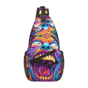 Crossbody Chest Bag Hiking Backpack Cartoon Disgusting Mouth Shoulder Bag Folding Large Capacity Fashion Durable Can Be Used for Shopping, Work, Travel Beach Bag Fishing Backpack Travel Additions Must Have Backpack for School Back Christmas Gifts