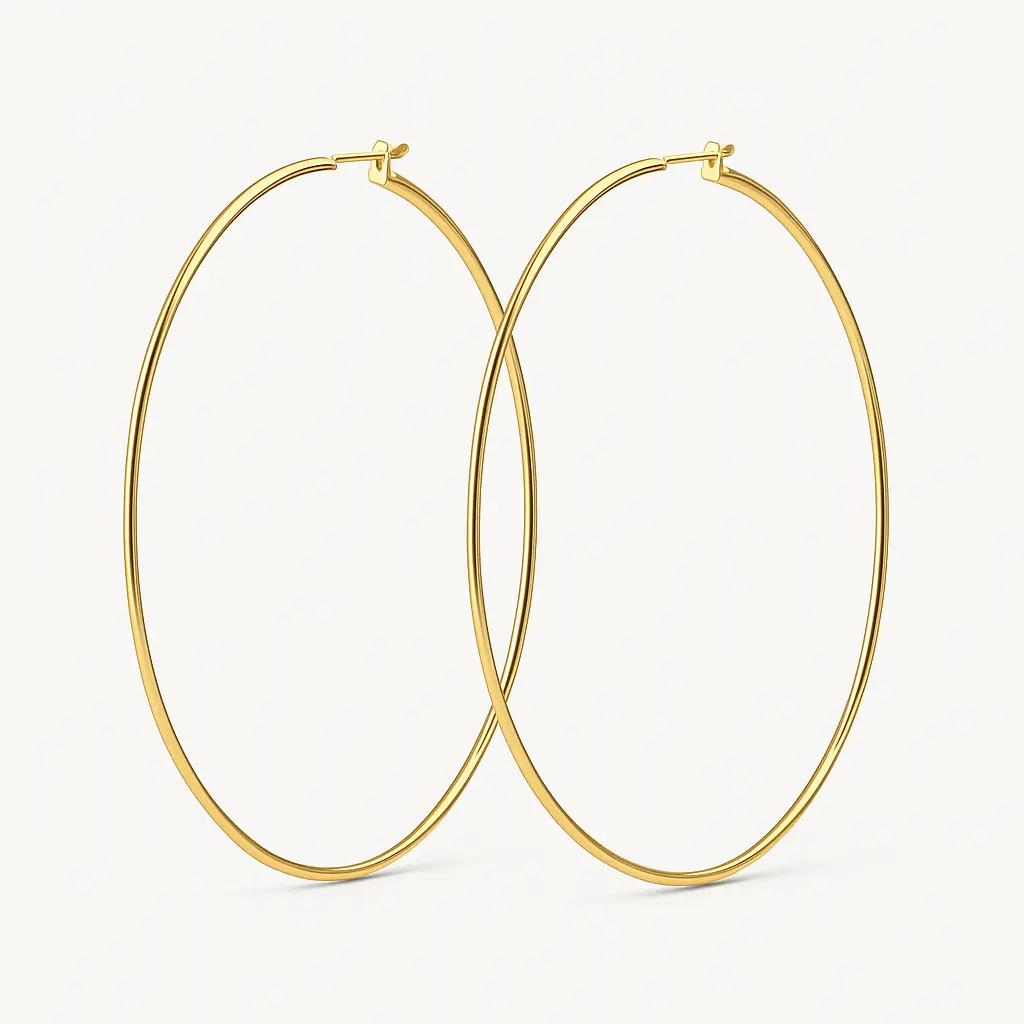 Gold Thin Stainless Steel Hoop Earrings – Lightweight Tarnish-Free Hoops