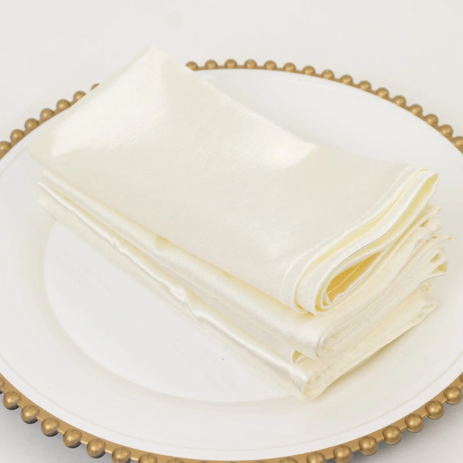 5-Pack Shimmer Pearl White Scuba Cloth Dinner Napkins, 17in x 17in Wrinkle-Free Stain-Resistant Decorative Party Kitchen Linens, Decorative Napkins, Dinner Napkins Cloth