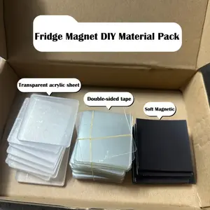 90 pieces of Transparent Acrylic Fridge Magnets DIY Kit Material Pack, Magnet Sheets, Magnetic Photo Frame Refrigerator Magnets, Perfect Gifts for Birthdays & Anniversaries