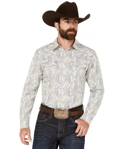 Cody James Men's Dagget Paisley Print Long Sleeve Snap Western Shirt Big - Cjfa23w2-Wht-B