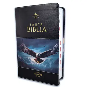 Biblia Letra Grande 12 puntos RV1960 imit piel negro águila en vuelo con índice
