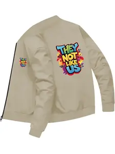 Trendy Personality Printed Long Sleeve Bomber Jacket for Daily Street Fashion and Casual Wear