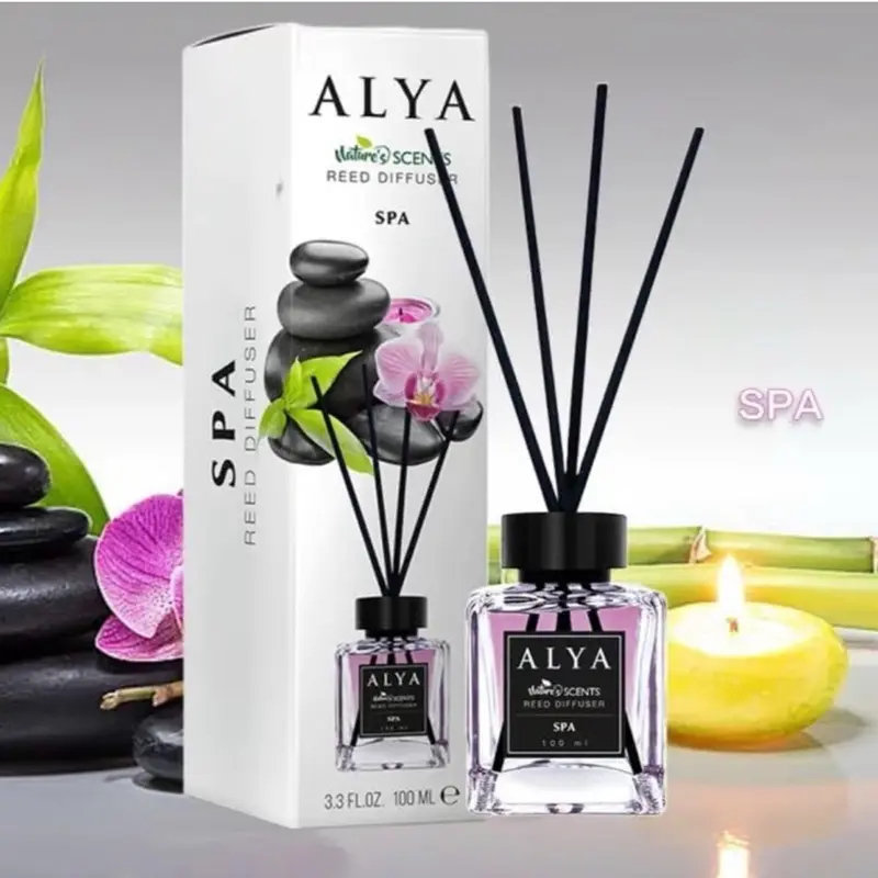 Nature's Scents Spa Reed Diffuser, 3.3 Fl Oz, 100 ml, with Black Reeds