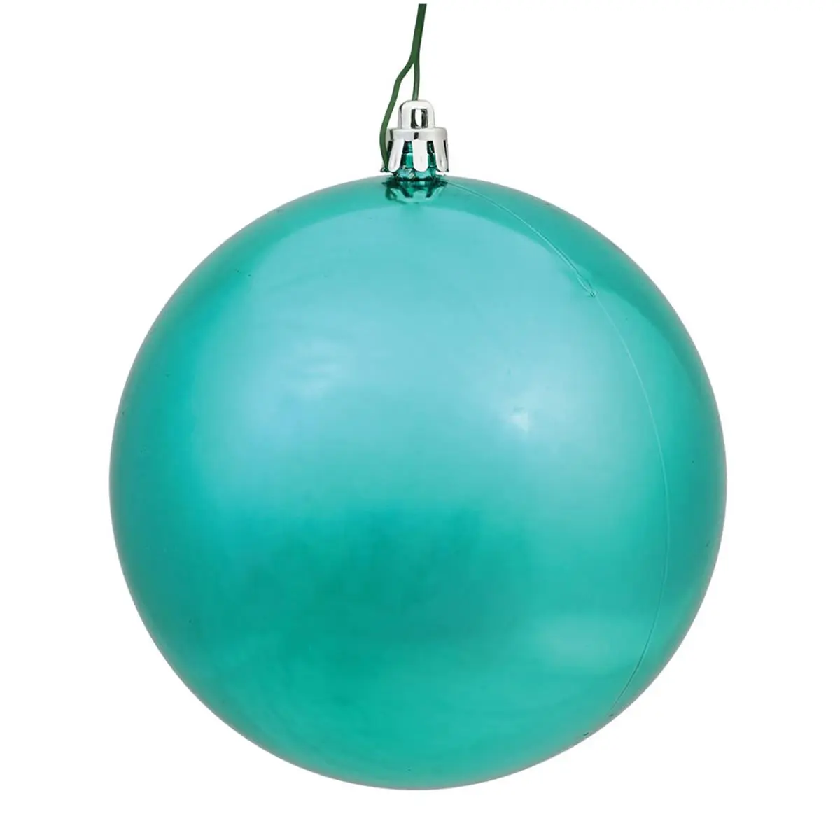 212 MAIN 6 in. Shatterproof Plastic Teal Christmas Ornament Balls Set (4 pieces) - Shine-Enhancing, Lightweight Home Holiday Festive Decor Supplies