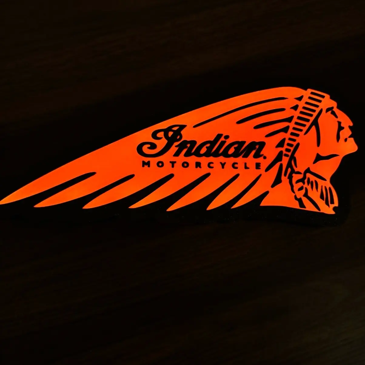 Indian Motorcycles Wall Sign - Lights Up with LEDs, Ideal for Home or Office Decor