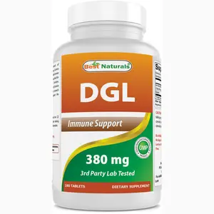 Best Naturals Edible DGL Chewable Dietary Supplement, 380 mg, 180 Tablets, Healthy Nutritional Support, US-Sourced, Bottle Packaging