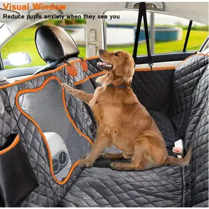 Back Seat Extender for Dogs, Heavy Duty Dog Car Seat Cover for Back Seat and Aggressive Chewer, Large Hard Bottom Car Seat Cover for Dogs, Dog Hammock for Car, Travel Pet Car Bed for Car, SUV, Truck