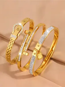 3 fashionable, exquisite and elegant stainless steel jewelry sets, suitable for men and women's daily wear, parties, birthdays or as perfect gifts