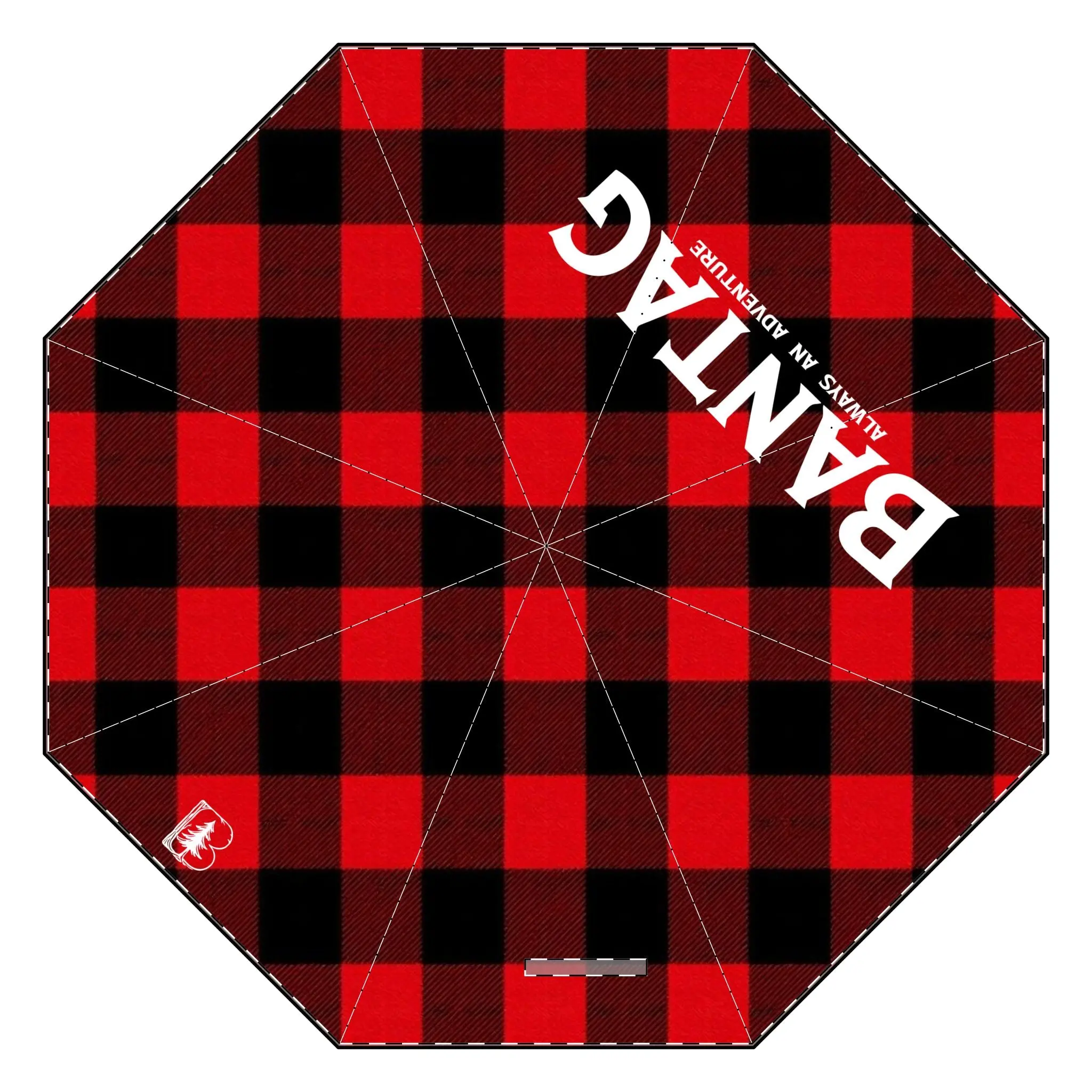 Semi-Automatic Foldable Umbrella Plaid - Simple Plaid Design Umbrella