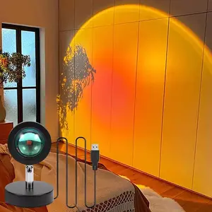Summer USB Sunset Projection Lamp, 1 Count Sunset Lamp Projector, Ambient Night Light, Room Ambient Lamp, Room Decor, LGBTQ Room Scene Layout Decor