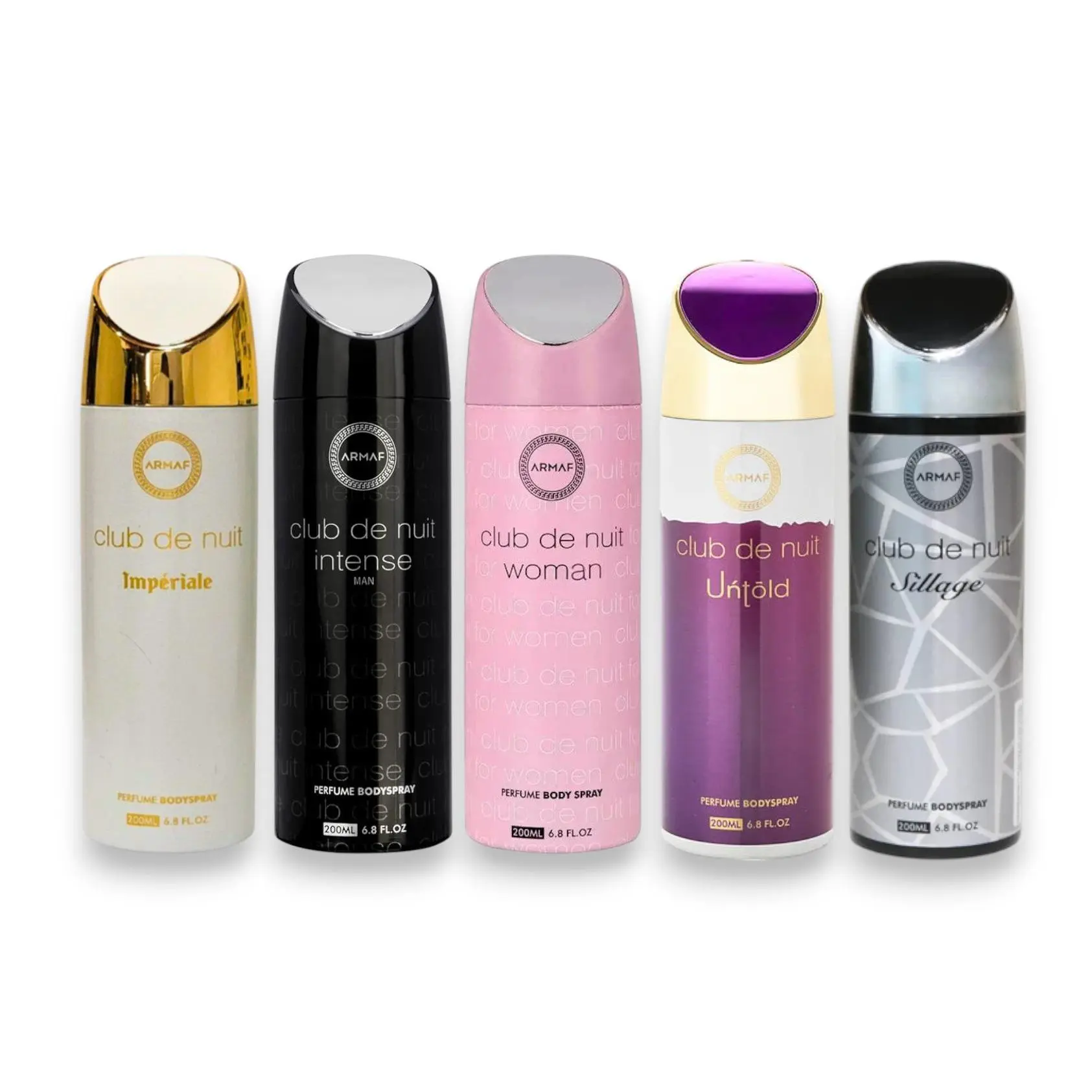 Armaf | Club De Nuit | Imperial Body Spray + Man Body Spray + Woman Bod Spray + Untold Body Spray + Sillage Body Spray | Unisex Fragrance | 100ML - 3.4 | Lychee- Bergamot, and Nutmeg