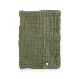Cotton Muslin Baby Quilt - Fern
