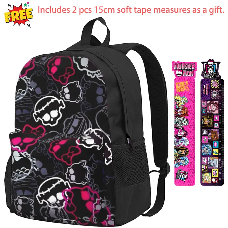 Monster High Backpack for Adults Monster High Dolls Casual Daypack with Adjustable Straps and Multi-Pockets, Lightweight Travel Bag for Work, Camping, and Weekend Trips