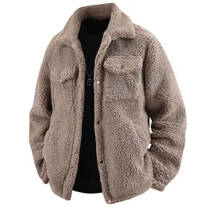 Winter Thick Warm Faux Lamb Fur Collar Jacket with Square Pockets for Casual Outings and Parties - Stylish and Cozy Outerwear Womenswear Coats winter outfits men winter outfits men puffer jacket men heated jacket