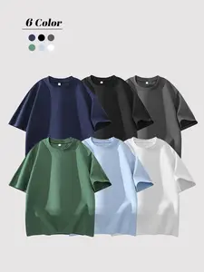Men's 3PCS 100% cotton Crew Neck T-Shirts Set - Soft Loose Fit Navy Gray Black Tees for Casual Daily Wear