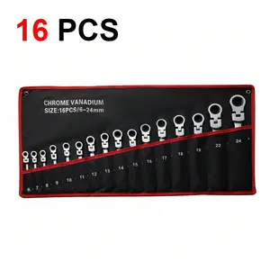 Multifunctional Metric Dual Head Wrench Set, 6mm-24mm Adjustable Ratchet Wrenches, Car and DIY Home Repair Tool Kit