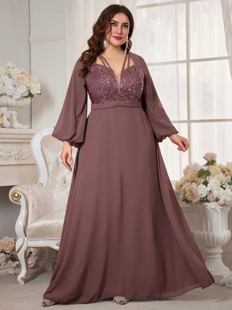 rosewe plus size formal dresses Plus Size Rose Red Sequins Ruffle Cap Sleeve Self-Tie Belt A-Line Floo –  phoehua