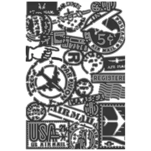 Sizzix Multi Level Textured Impressions Embossing Folder - Vault Airmail by Tim Holtz