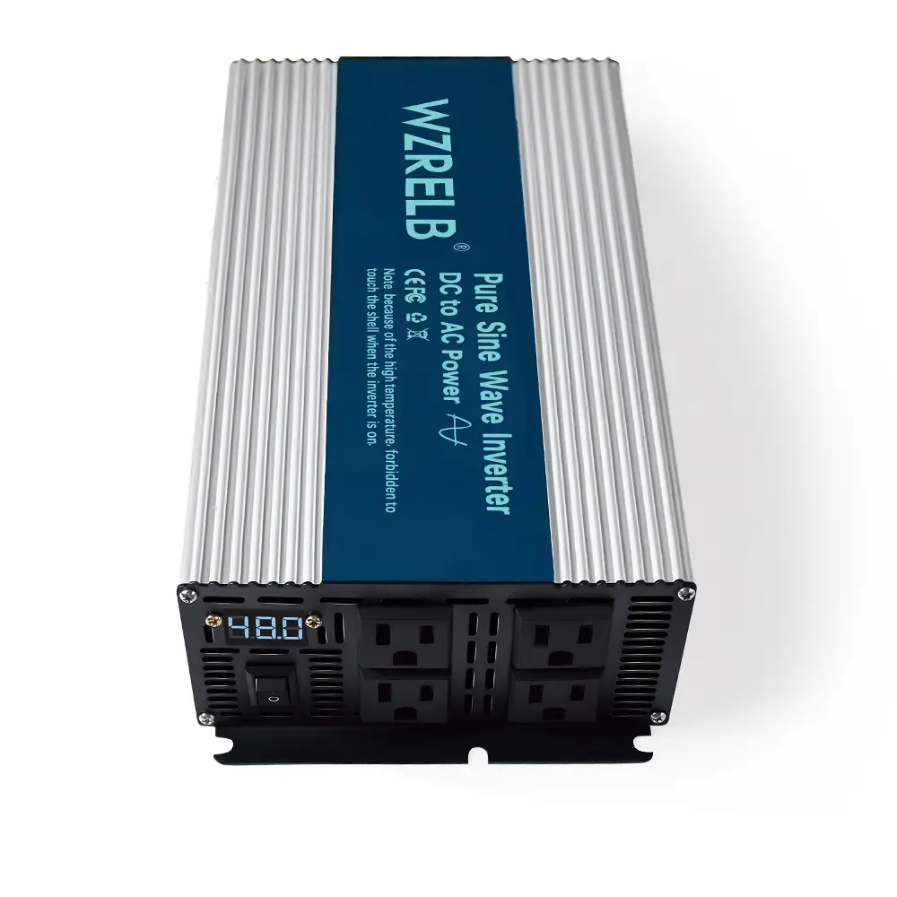 1800W Pure Sine Wave DC-to-AC Power Inverter, 24V to 120V, with LED Display & Manual, Battery Cable Included for Car Truck RV Solar Off Grid Systems (Hurricane & Storm Ready)