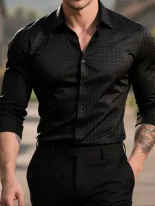 Men's Business Shirt Cs31, Classic Office & Party Wear, Fitted Design, All Season Fashion, Customizable Fit, Collared Long Sleeve Menswear