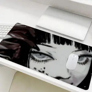 Anime Female Character Pattern Mouse Pad, Rectangle Gaming Mouse Pad, Non-Slip Mousepad, Office Desk Keyboard Mouse Mat for Home Office Game Room Desk, Desk Accessories