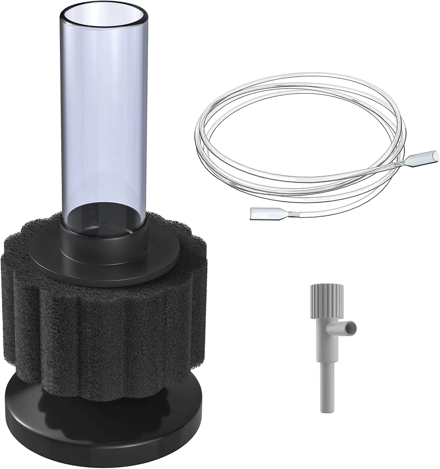 Aquarium Sponge Filter, Mini Sponge Filter Kit with Airline Tubing and Control Valve for Small Fish Tank up to 3 Gallon