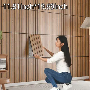 10 Sheets 50cmx30cm Self-Adhesive Grid Wallpaper, 3D Peel-And-Stick Wall Panels, Striped Design, Ideal for Furniture Renovation, DIY Projects