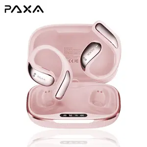 PAXA Vogbuds 5 OWS Smart Voice Assistant Headset, Dynamic Stereo Sound Earbuds with ENC Call Noise Canceling Mic, Digital Battery Display