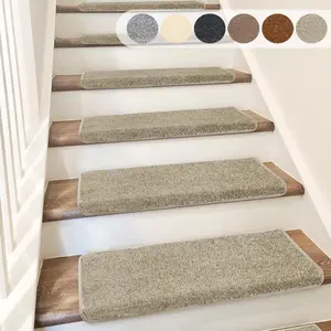 Stair runner 2/7/14Pack Bullnose Carpet Stair Tread Rug, 9.5" x 30"Washable Reusable StaircaseRunner Rug, Non-Slip Safety for Children, Elders & Pets Stairway Grip Treads Decorative Mats Non Slip Rugs