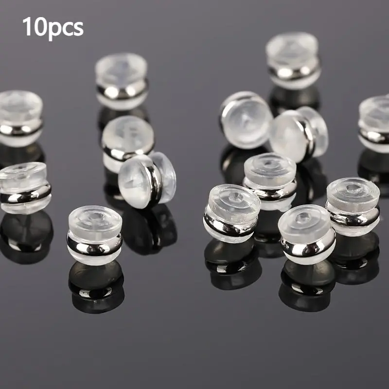 10pcs Earring Backs, Silicone Earring Backs For Studs/Droopy Ears, Locking Secure Earring Backs For Heavy Earring, No-Irritate Hypoallergenice Soft Clear Earring Backs, Earring Backings