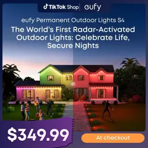 New eufy S4 Permanent Outdoor Lights, Radar-Activated Lights, 100 ft with 72 LEDs, RGB+WW Color Mixing Tech, IP67 Waterproof, Al-Driven Mood Lighting, Matter Enabled Lights, eufy Camera Compatible
