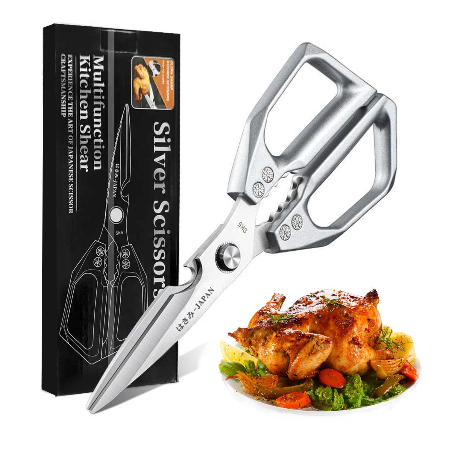 Kitchen Scissors All Purpose, Stainless Steel Heavy Duty Kitchen Shears, Dishwasher Safe Poultry Scissors for Chicken Bones, Meat, Fish & Vegetables, Sharp Japanese Cooking Scissors, Gift
